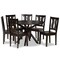 Baxton Studio Mare Modern and Contemporary Transitional Dark Brown Finished Wood 7-Piece Dining Set 177-11377-10894-Zoro - alternate 1